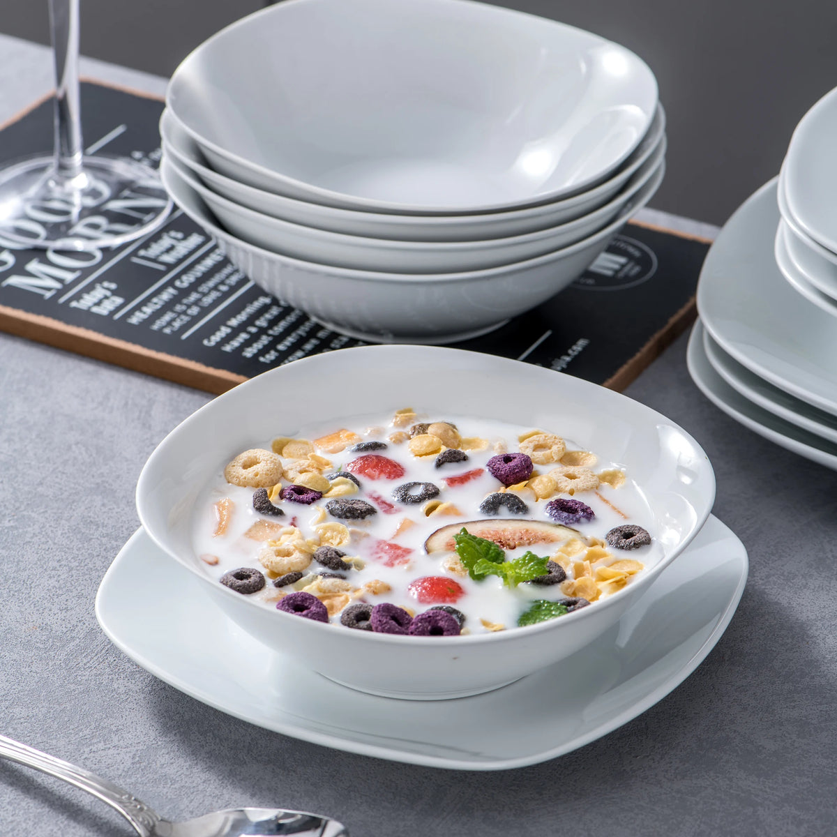 Malacasa Elisa Ceramic Porcelain Dinnerware Set For Home Dining