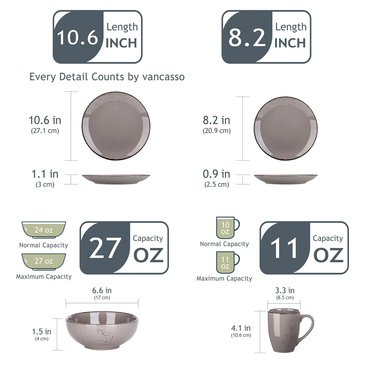 Malacasa Navia Ceramic Dinnerware Set Classic Tableware Collection