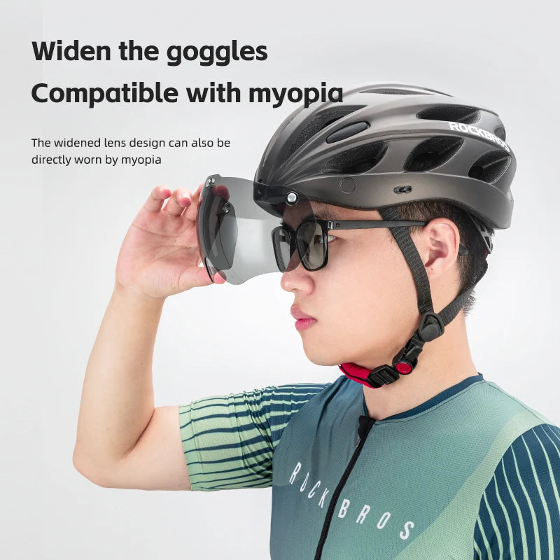 ROCKBROS Cycling Helmet With Goggles Unisex Lightweight Protection