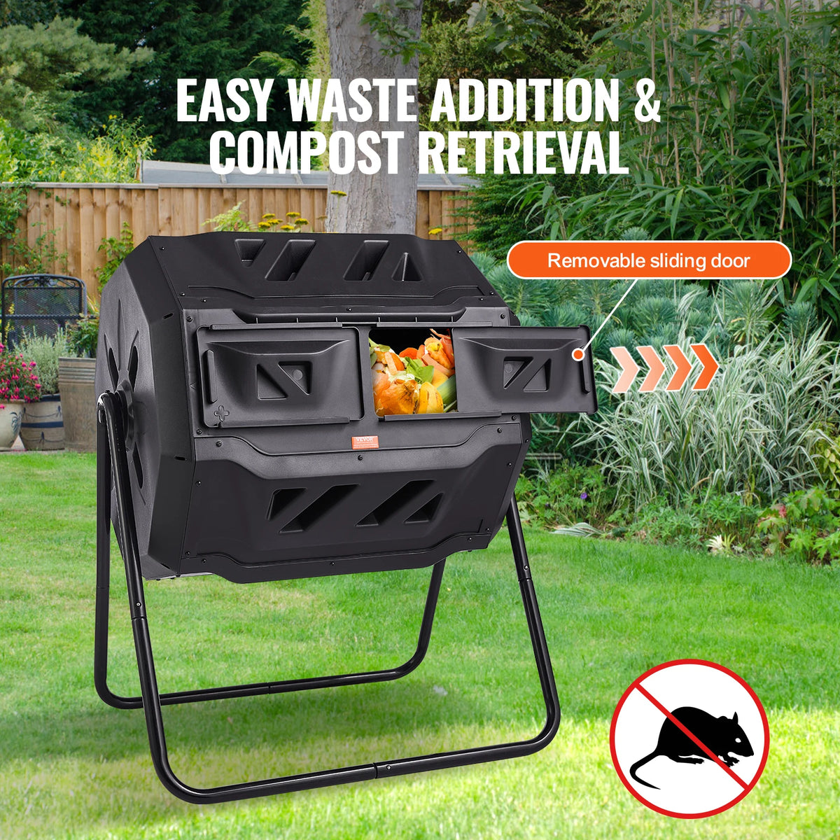 SucceBuy Dual Chamber Composting Tumbler For Garden