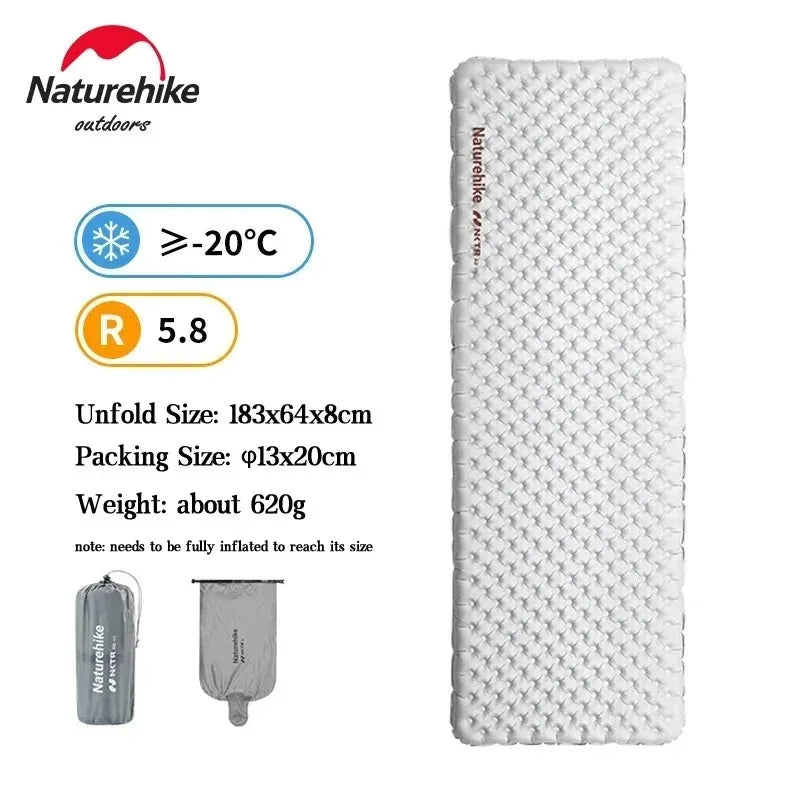 Naturehike Inflatable Ultralight Sleeping Pad High R Value For Camping