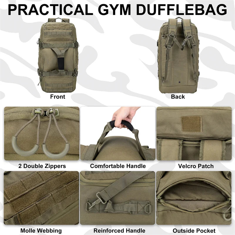 LQARMY Molle Tactical Backpack For Hiking Camping Travel