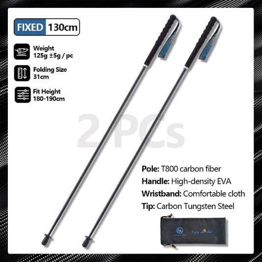 OKHEALING T800 Carbon Fiber Walking Poles Collapsible Telescopic