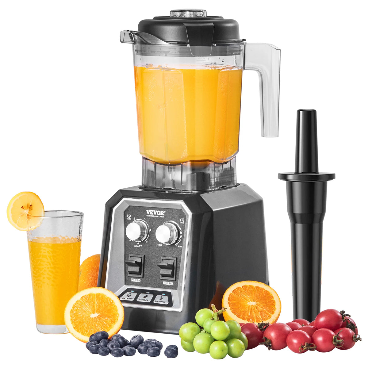 SucceBuy 2L Smoothie Blender Professional Countertop Fruit Food Processor Mixer Maker with Stainless Steel for Home Kitchen Bar