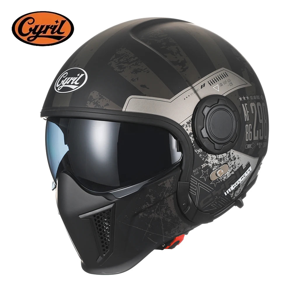Cyril OP12A Modular Full Face Motorcycle Helmet With Dual Lens