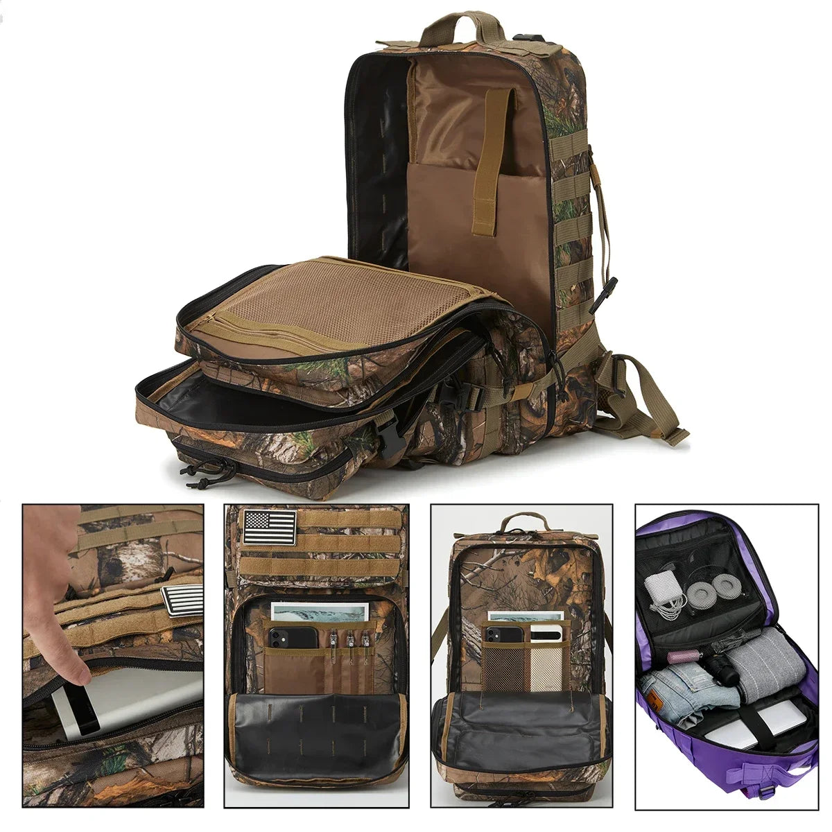 ReFire Gear Large Capacity Outdoor Tactical Backpack For Hiking Camping