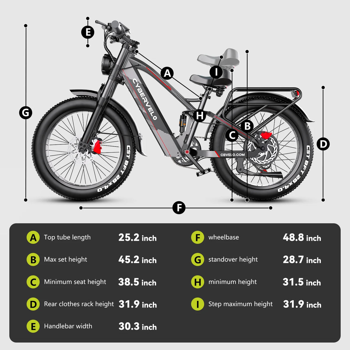 Cybervelo 5000W Peak Fat Tire Electric Bike Mountain Commuter