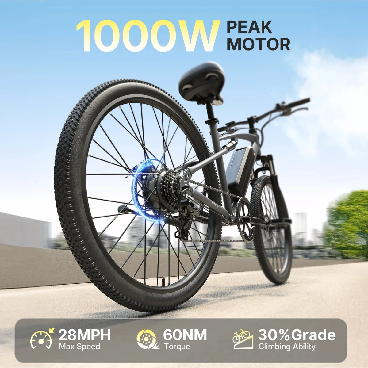 QRONGE Zephyr Electric Bike 1000W Motor Full Suspension