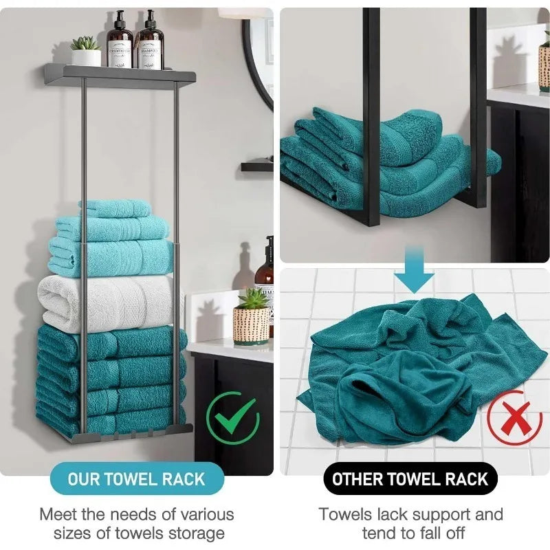 Double Stainless Steel Wall Mounted Bathroom Towel Rack