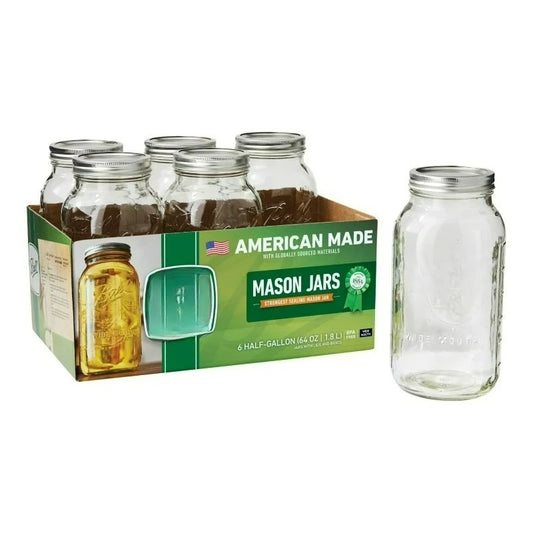 Wide Mouth Mason Jars With Lids And Rings Six Pack