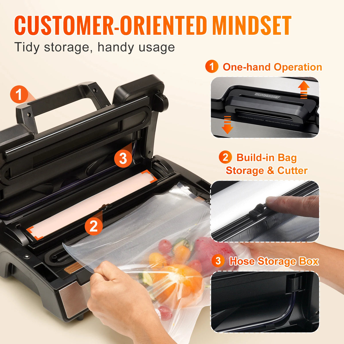 SucceBuy Vacuum Sealer Machine 90KPa 130W With Free TenPcs Bags