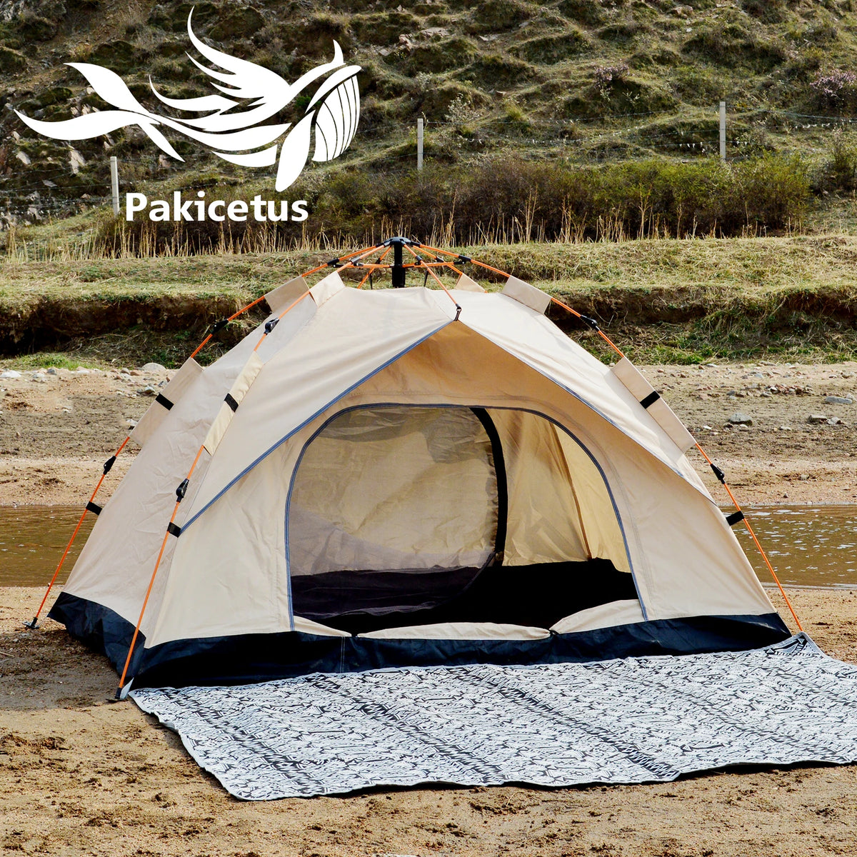 Pakicetus Instant Golden Tent Sun And Rain Shelter For Beach And Camping