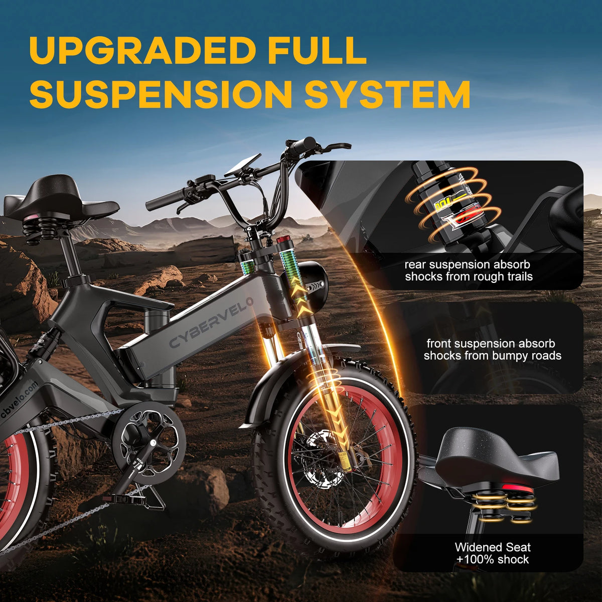 Cybervelo Luxury 20 In Fat Tire Foldable Electric Bike