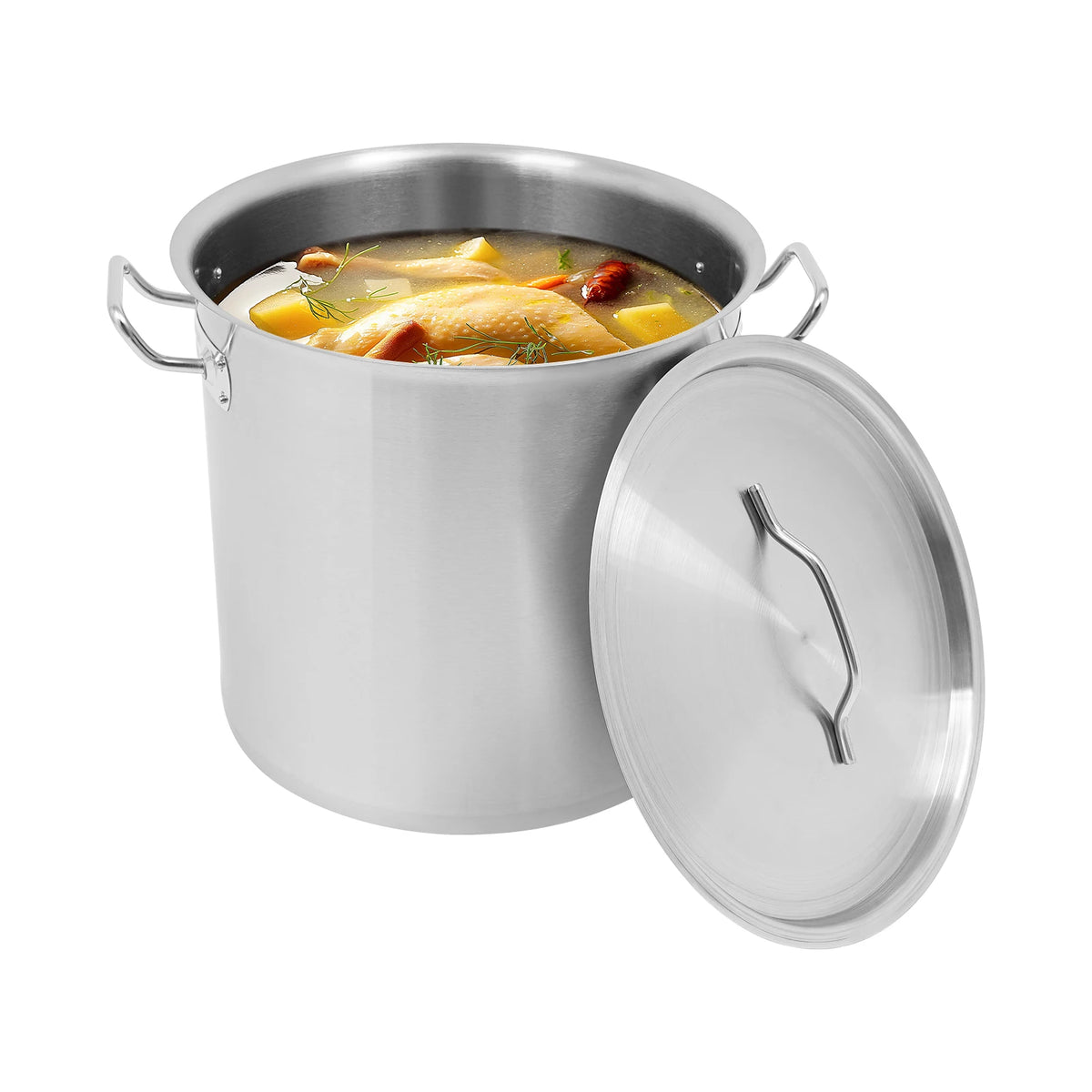 Stainless Steel Stock Pot With Lid For Family And Commercial