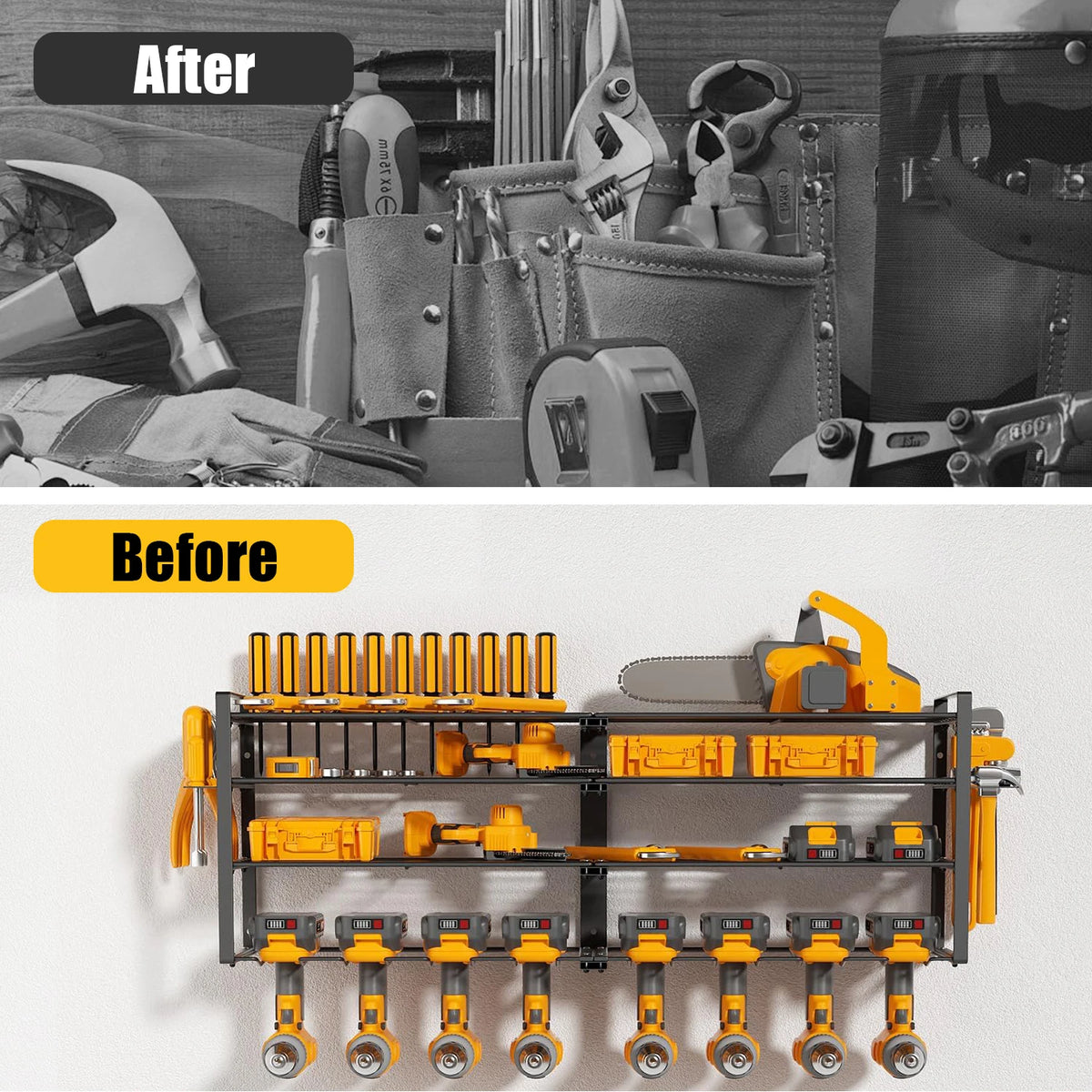Heavy Duty Wall Mounted Power Tool Storage Rack Organizer