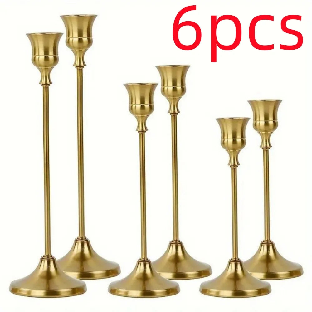 Romantic European Metal Taper Candle Holders Home Wedding Decor