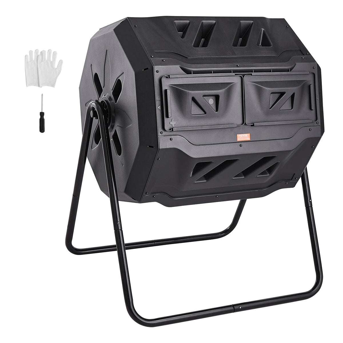 SucceBuy Dual Chamber Composting Tumbler For Garden