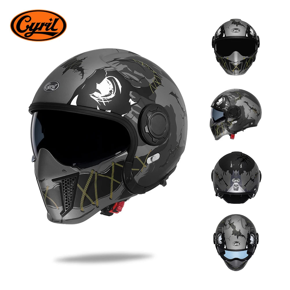 Cyril OP12A Modular Full Face Motorcycle Helmet With Dual Lens