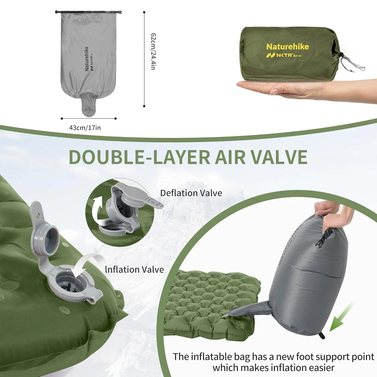Naturehike Ultralight Insulated Inflatable Camping Sleeping Pad