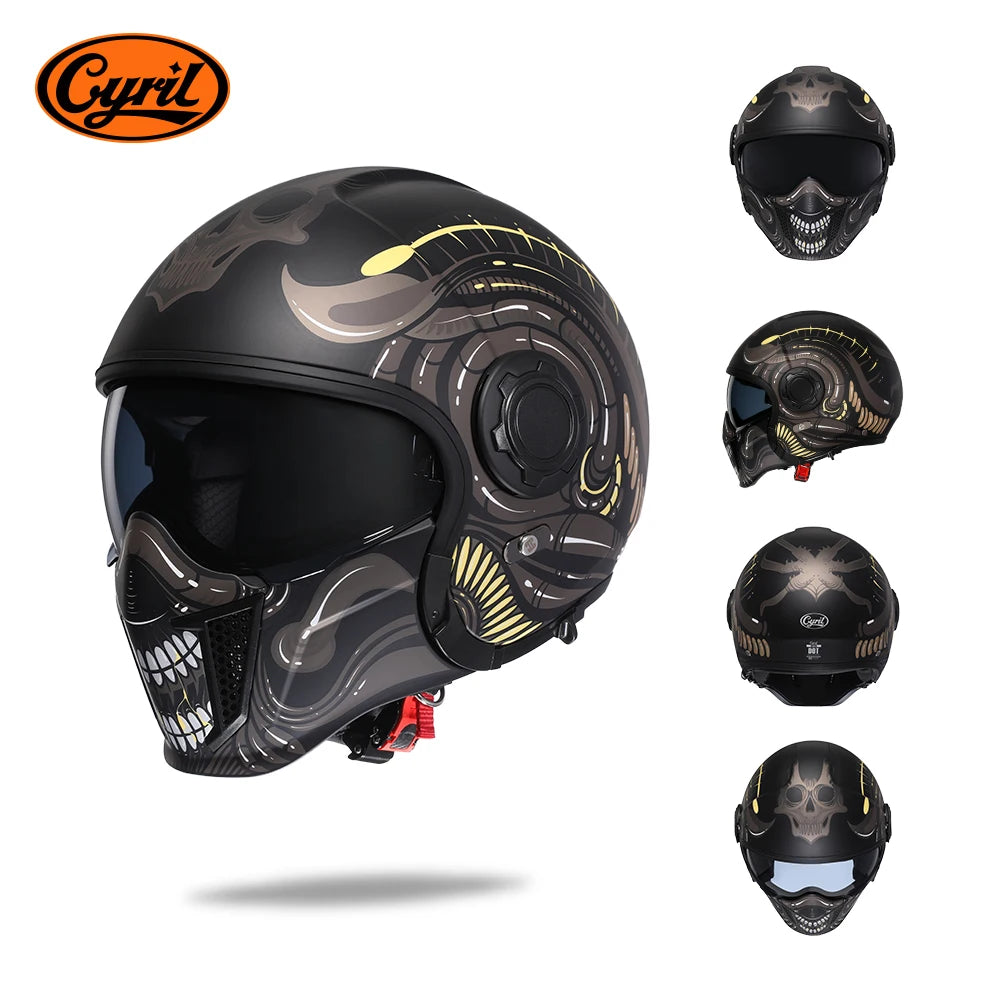Cyril OP12A Modular Full Face Motorcycle Helmet With Dual Lens