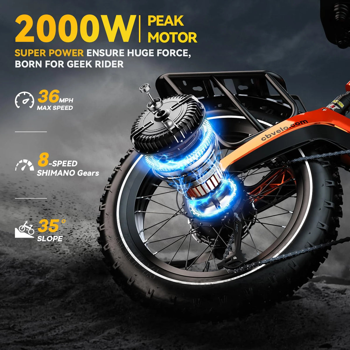 Cybervelo Luxury 20 In Fat Tire Foldable Electric Bike