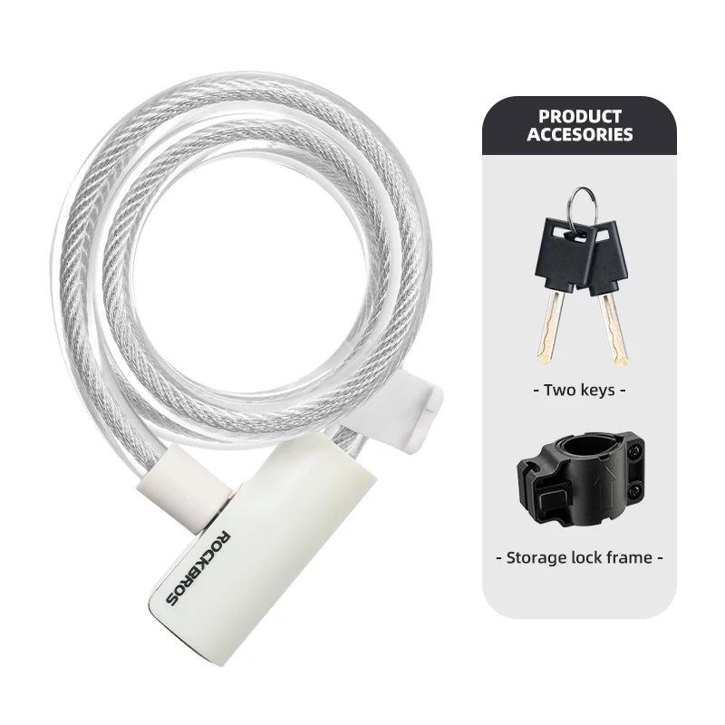 ROCKBROS Portable Anti Theft Cable Lock For Bikes And Scooters