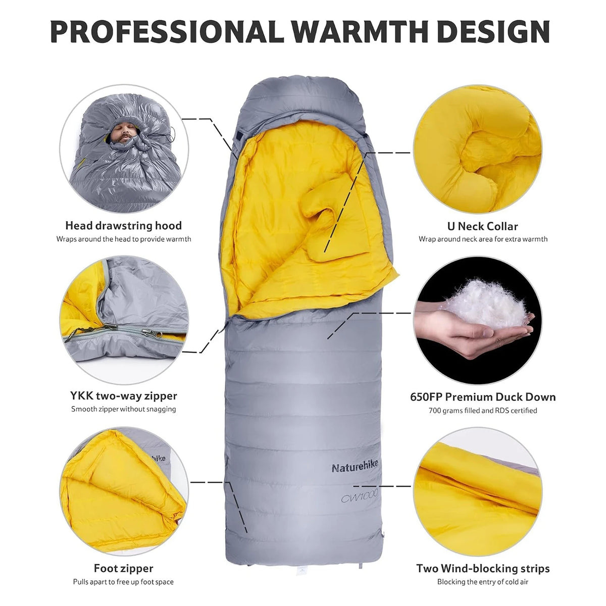 Naturehike Ultralight Duck Down Sleeping Bag For Outdoor Use