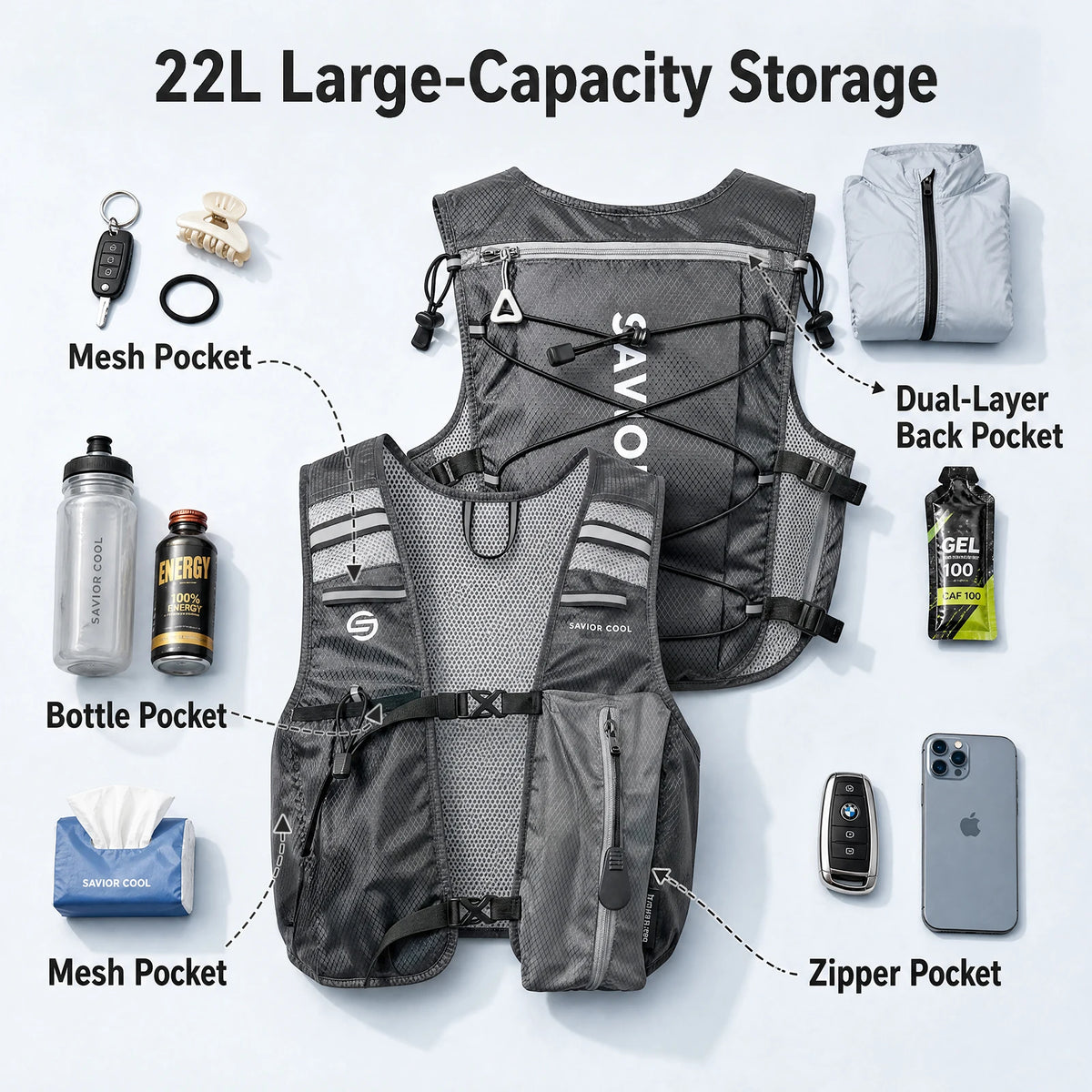Snow Deer Tactical Cooling Vest With Integrated Water Bladder