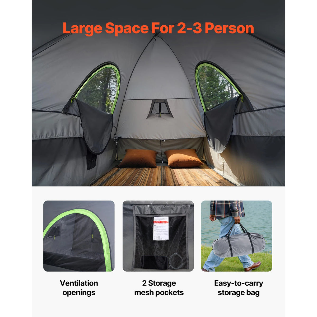 SucceBuy Pickup Truck Bed Tent With Awning For Camping