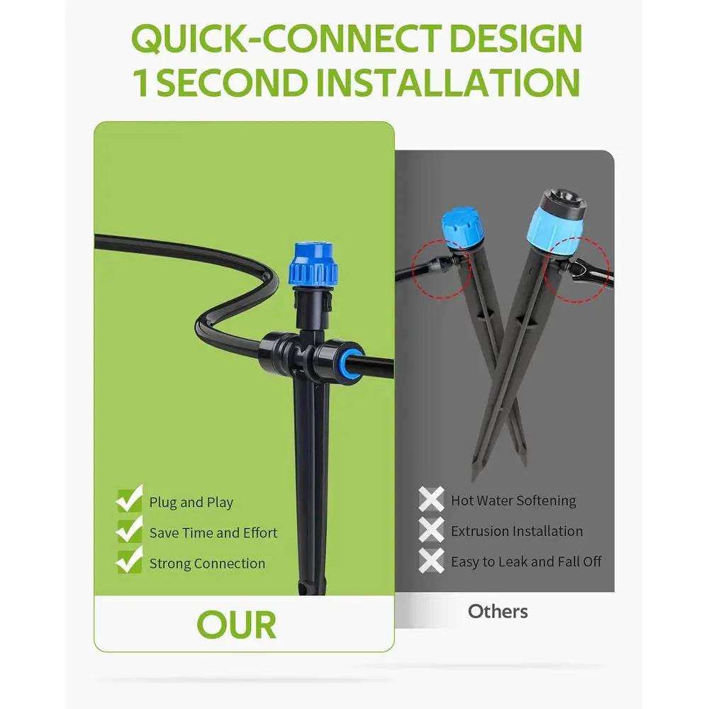 Drip Irrigation Kit With 15 Adjustable Misting Nozzles For Greenhouse