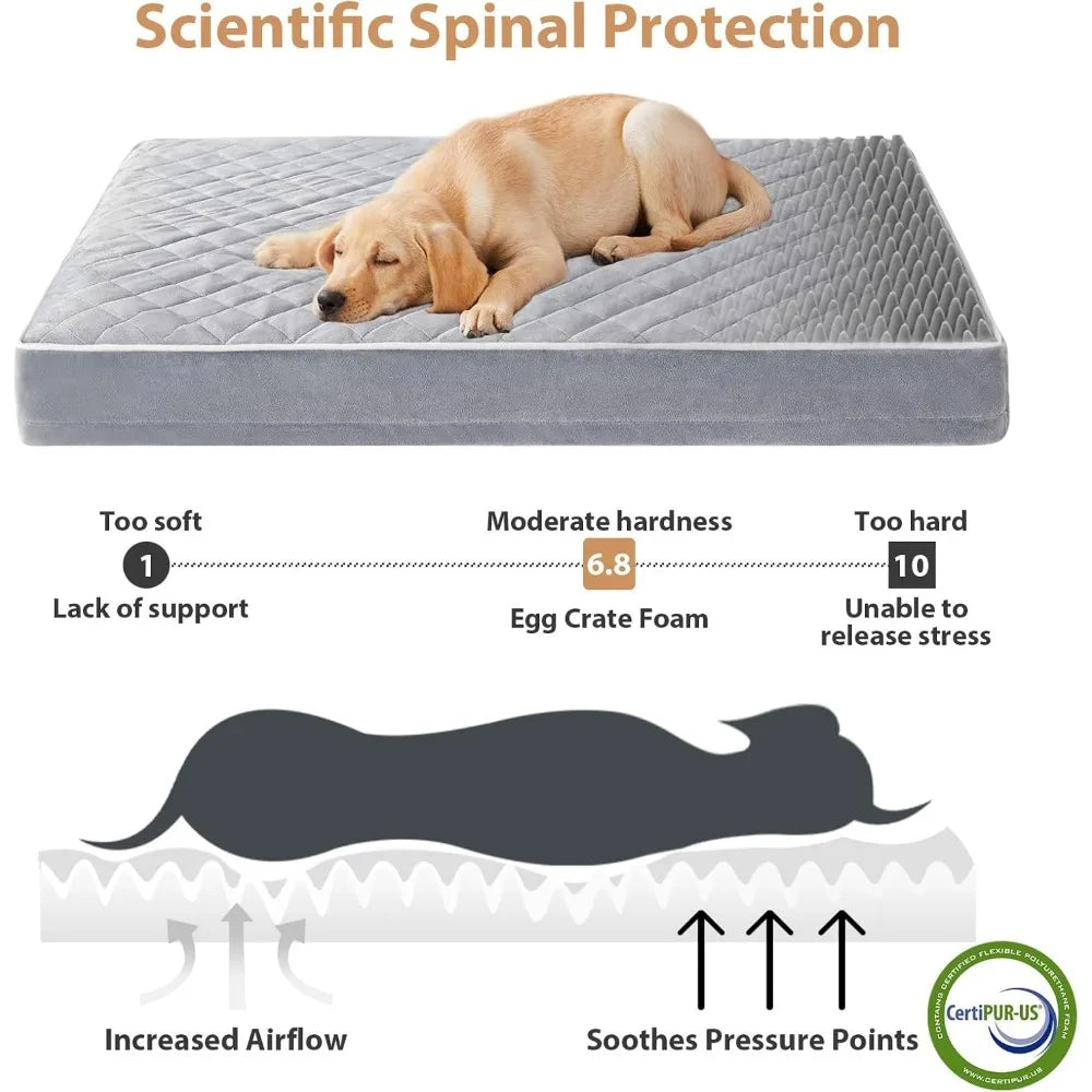 NBVCX Orthopedic Waterproof Dog Bed Removable Cover Multi Needle Quilting