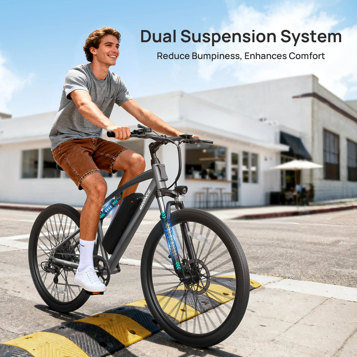 QRONGE Zephyr Electric Bike 1000W Motor Full Suspension