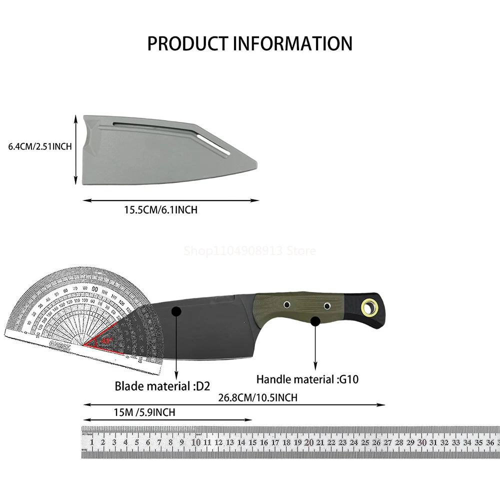 Heavy Duty G10 Handle Stainless Steel Fixed Blade Utility Knife