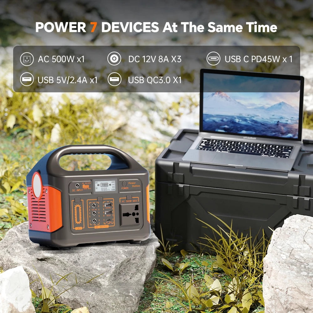GaiaRay Portable Solar Power Station 500W 460Wh With LED Display