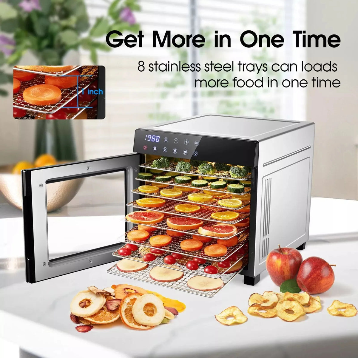 SNDOAS Food Dehydrator 600W With Presets Digital Timer BPA Free