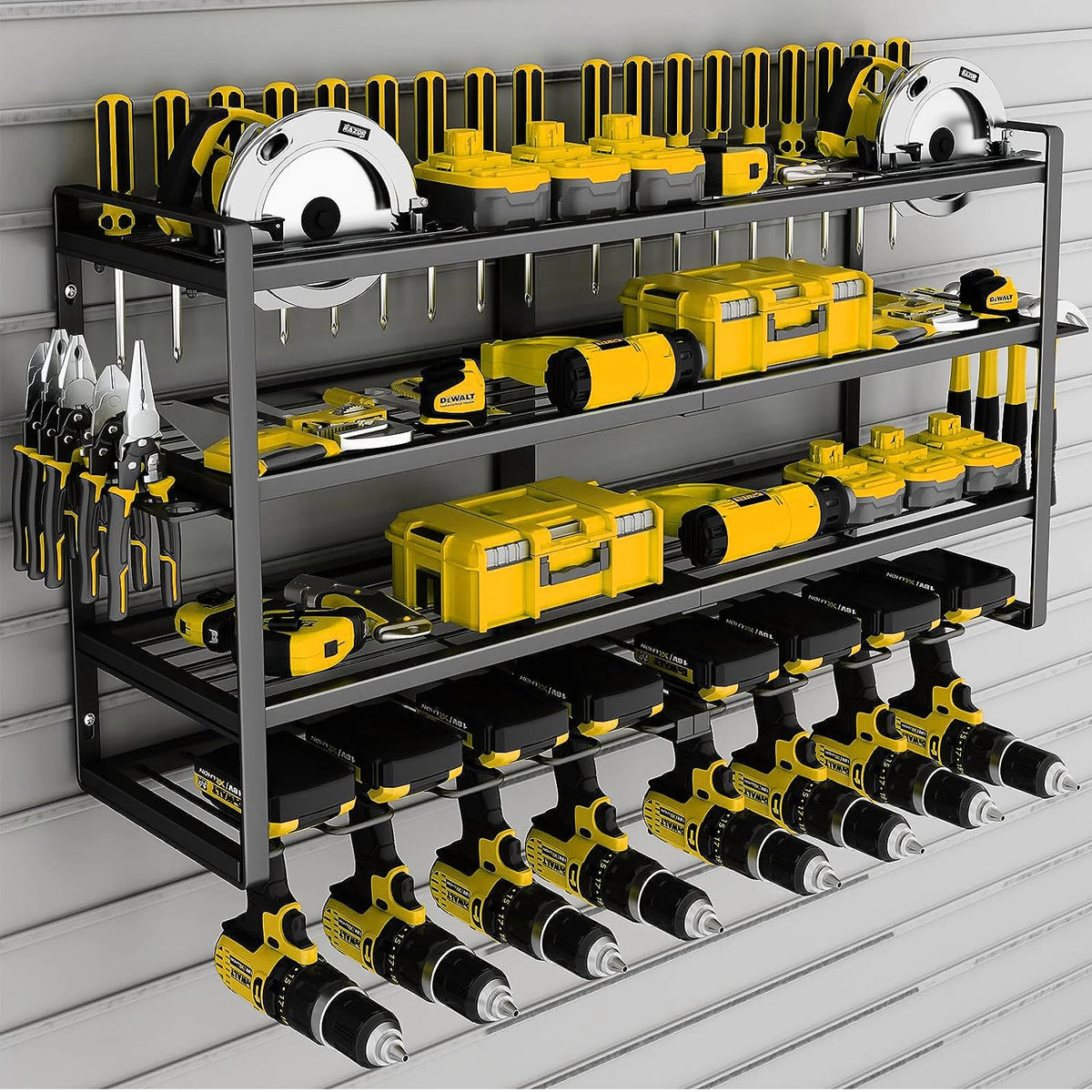 Heavy Duty Wall Mounted Power Tool Storage Rack Organizer