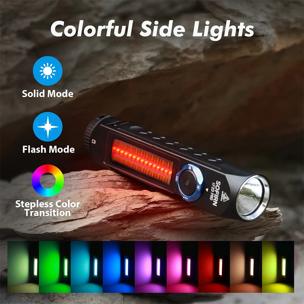 Sofirn IF23 Pro RGB LED Flashlight 5000lm XHP70B USB C Rechargeable Torch