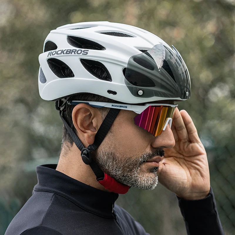 ROCKBROS Cycling Helmet With Goggles Unisex Lightweight Protection
