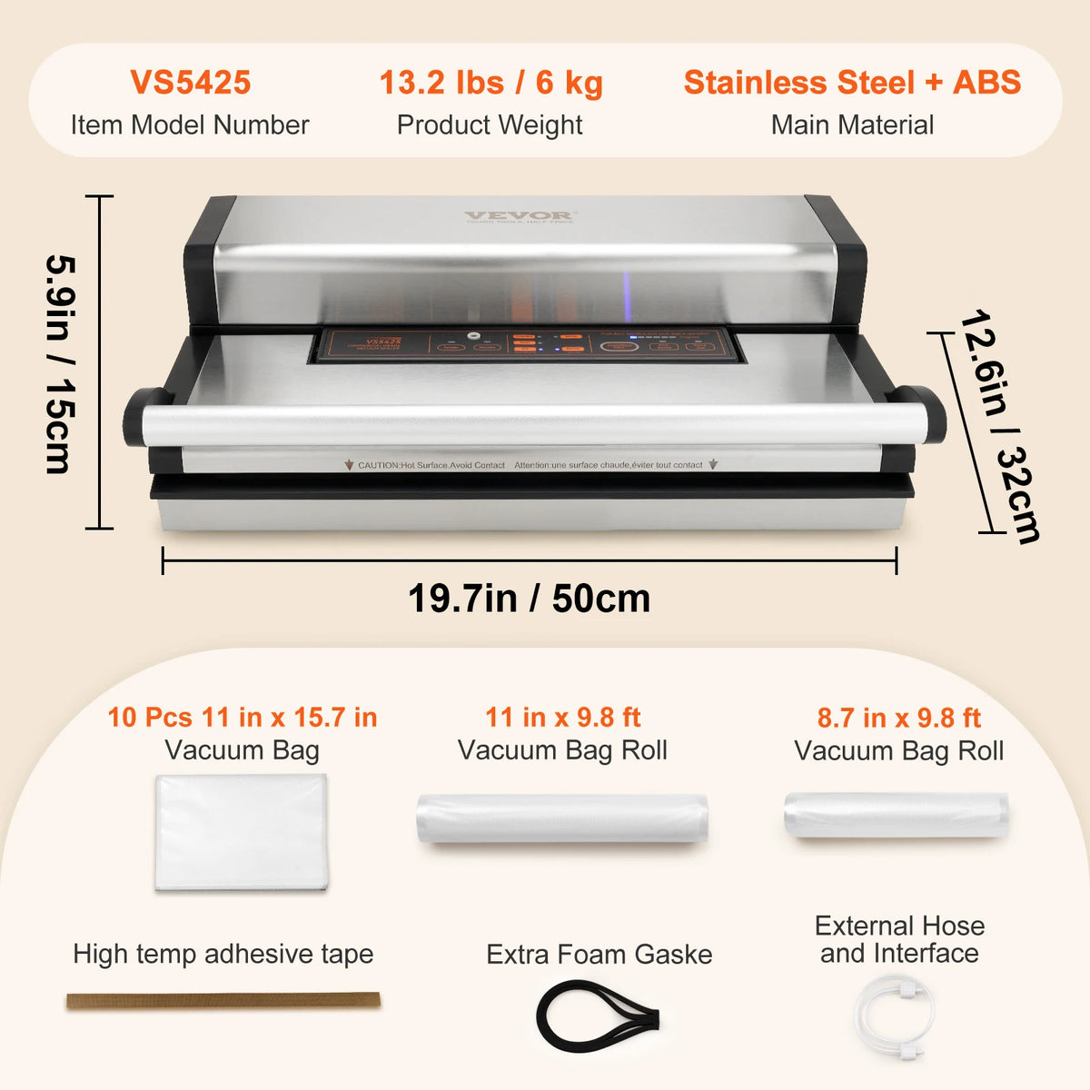 Commercial Vacuum Sealer Machine Multifunction Automatic Bag Roll Cutter