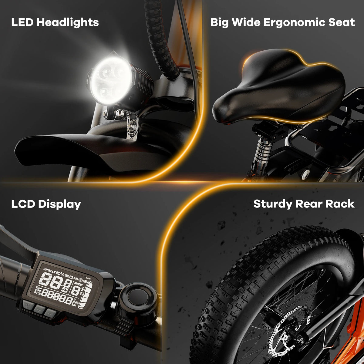 CYBERVELO EK4 Folding 1000W Electric Bike 48V Battery