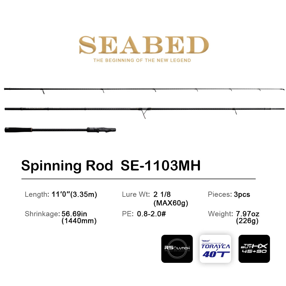 Pure-Lure Seabed Spinning Rod For Sea Bass High Carbon